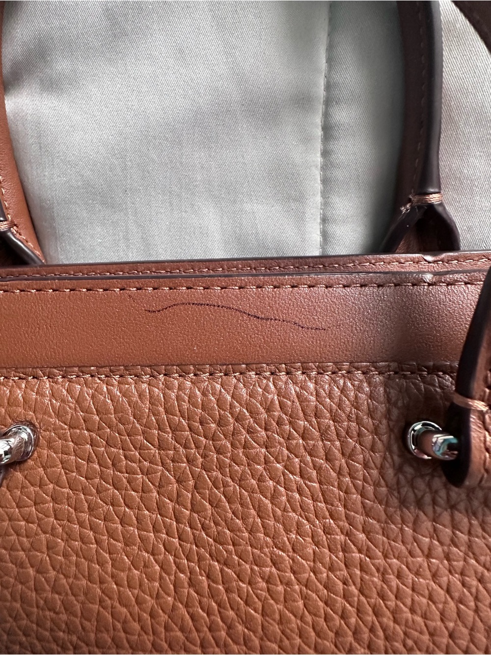 Coach Pebbled Leather Crossbody Tote in Brown - Picture 3 of 4